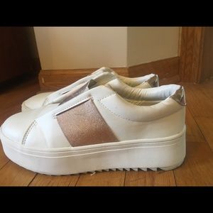 Cute white platform sneakers